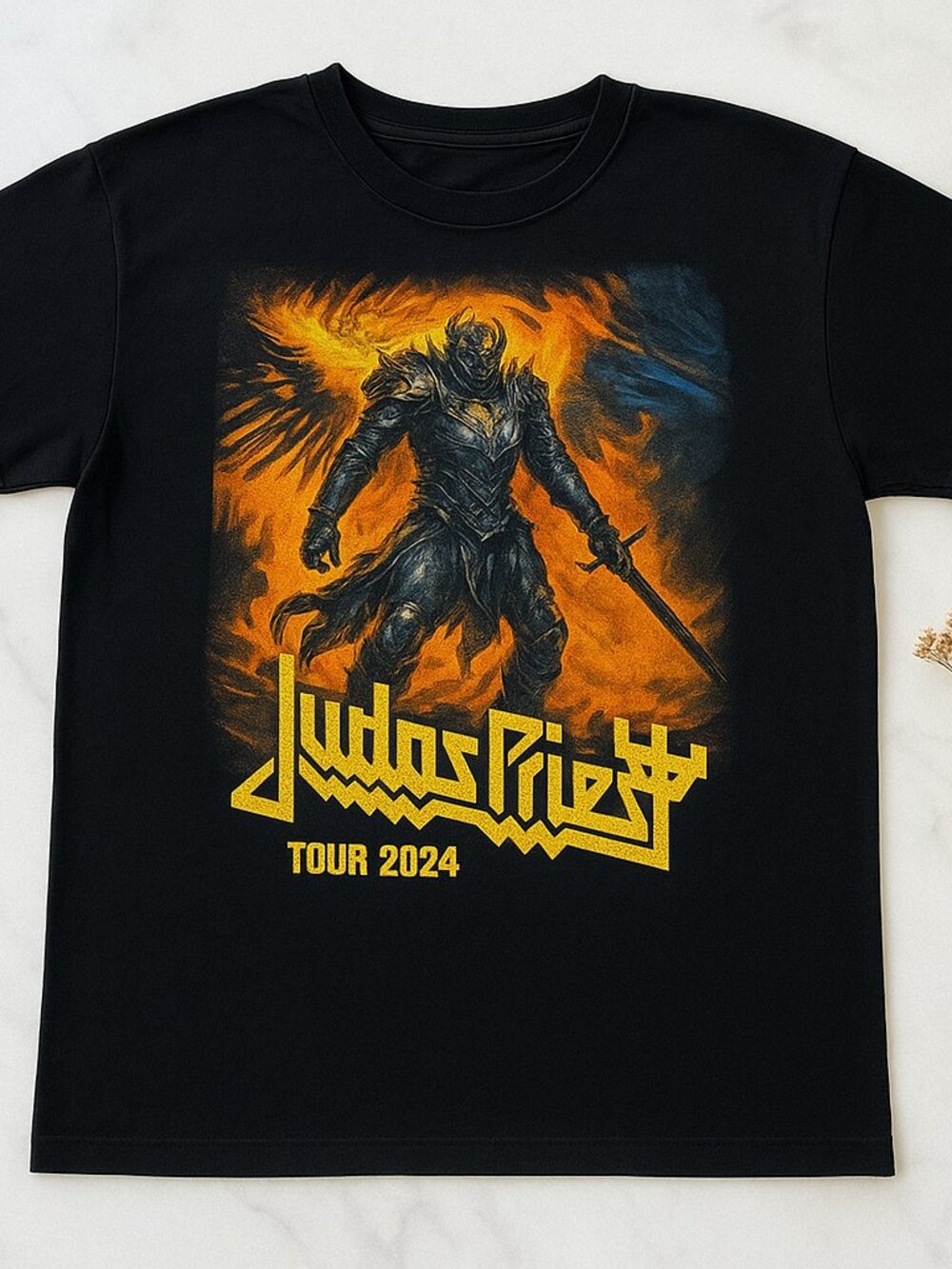 Judas Priest Tour 2024 Graphic T-Shirt | Heavy Metal Band Tee | Black Rock